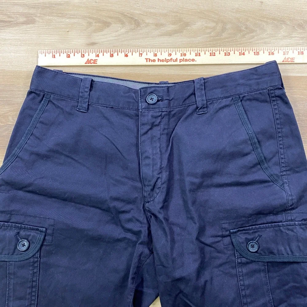 Banana Republic Cargo Shorts Mens 33 Heritage Cotton Utility Navy Blue Outdoor